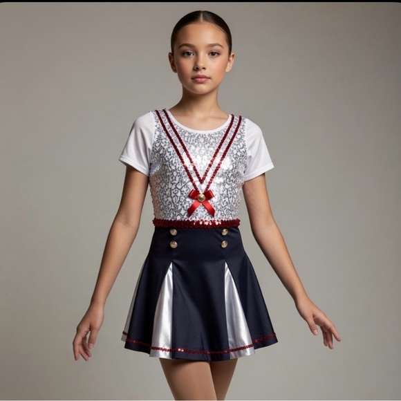 A Wish Come True Other - A wish come true White and Red Sequin Top XLC dance skating dress